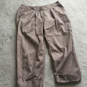 Hinge Nordstrom Crop Tan Brown Sz 8 Capris
